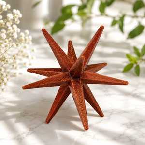 Estrella Merkaba de Cristal Rojo Dorado de 12 Puntas, Ecológica, Feng Shui, Regalo Espiritual, Venta al por Mayor, Pulida - Product Image 2