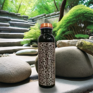 Metal Handmade <b>Copper</b> Water <b>Bottle</b> Modern Style Leak-Proof and Joint-Free for Travel with its Red Velvet Gift Box - Product Image 2