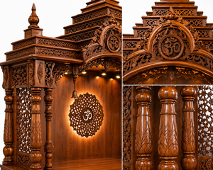 Traditional South Indian Style Temple with Grand Gopuram Custom Luxury Wooden Temple for Home Wholesale Luxury Wooden <b>Mandir</b> - Product Image 4