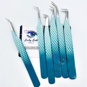 Professionnel de qualité supérieure étiquette personnalisée 2 tons couleur acier inoxydable cils sourcil pince à épiler Volume de diamant durable - Product Image 1