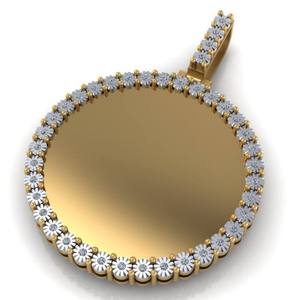 Illusion Setting Diamond <b>Memory</b> Pendant With Natural Diamonds in 10K Yellow Gold for <b>Gifts</b> jewelry for men women VVS charm - Product Image 1