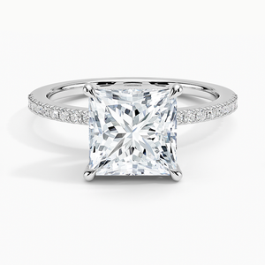 BOJ <b>Ring</b> 085 Princess Cut 925 <b>Silver</b> Halo Prong Stone <b>Solitaire</b> Diamond <b>Ring</b> 2ct D Color VVS1 Moissanite GRA Certified Low Price - Product Image 1