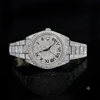 Montre entièrement en moissanite VVS, design diamant, pour hommes, design personnalisé, bijoux hip-hop pour rappeurs, montre en acier inoxydable