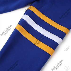 เสื้อคาร์ดิแกนผู้หญิง ซิกมา เอสจีโร แบรนด์ Sorority ติดกระดุม ผ้าฝ้าย 100% สีฟ้า คอวี ลายตัวอักษรกรีกสีทอง แถบสีขาว - Product Image 5