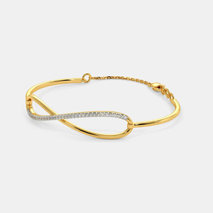 <b>Infinity</b> Loop Diamond Gold <b>Bracelet</b> - Product Image 3