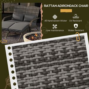 "Woven Rattan Patio Furniture Double Chaise Lounge Chair with Cushions & <b>Footrests</b> for Porch" - Product Image 4