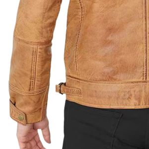 Wholesale Men's <b>Leather</b> <b>Biker</b> <b>Jacket</b> Motorcycle Riding <b>Jacket</b> Slim Fit Casual Coat Quilted Sleeve Fashion Outerwear Factory - Product Image 6
