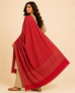 Women's <b>Red</b> Printed Saree with <b>Blouse</b> Ethnic Dress Set Glossy Texture Casual Wear Reversible for Prom Wedding Party - Product Image 3