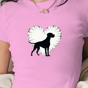 T-shirt court de mode femme coeur en détresse avec Great Dane - Product Image 2