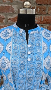 Robe longue en coton pour femme avec col rond imprimé floral tie-dye tissé respirant avec taille et poche naturelles - Product Image 6