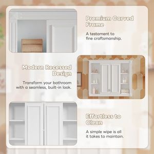 36 X 28 <b>Wall</b> Mounted Medicine Cabinet Bathroom <b>Storage</b> with 1 Adjustable Shelf for Bat Medicines - Product Image 4