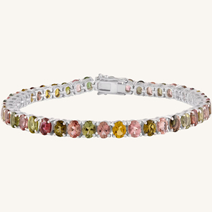 Pulsera de Turmalina Multicolor en Plata de Ley 92.5 KLSB-20655 - Product Image 3
