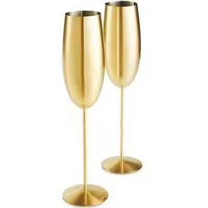 Gobelet à vin en métal de qualité supérieure, en acier inoxydable, réutilisable, avec pied, élégant, pour les fêtes - Product Image 4