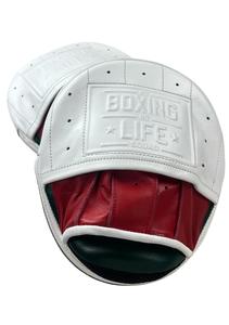 Guantes de Entrenamiento de Precisión de Primera Calidad, Sin Boxeo No Hay Vida, MMA/Kick Boxing, Cuero Vacuno Genuino, Blanco/Rojo/Verde - Product Image 5