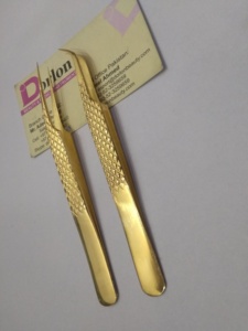 Custom Logo Pro Straight Pointed Tweezers 45 Degree Lash Tweezers Private Label Gold Stainless Steel Eyelash Extension Tweezer - Product Image 4