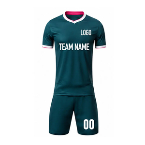 Meilleur fabricant d'uniformes de football personnalisés imprimés par transfert thermique pour adultes, ensemble d'été à séchage rapide 100% polyester, nom et numéros d'équipe - Product Image 1