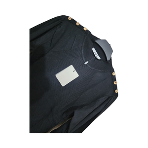 Señoras de moda sólido Jacquard soldadura Batton suéter de invierno de las mujeres de punto de primavera suéter - Product Image 1