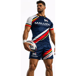 Maillot de rugby personnalisé durable par sublimation – Nom et numéro d'équipe personnalisés – Tenue de rugby haute performance – Vêtements de sport – Fabrication en usine - Product Image 1
