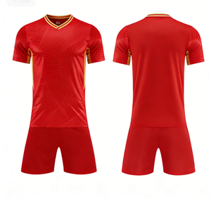ชุดเสื้อฟุตบอลชายสีดำลายทองพร้อมกางเกงขาสั้น คอวี แขนสั้น ระบายเหงื่อได้ดี ทรงสปอร์ต เหมาะกับทุกฤดูกาล - Product Image 6