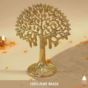 Escultura de Latón Hecha a Mano de 7 Pulgadas del Árbol Kalpvriksh de Behoma para Decoración Moderna del Hogar - Product Image 2
