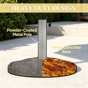 Base per Ombrellone da Giardino Quadrato in Acciaio Inossidabile, Raggio 3m, per Hotel e Spiagge - Product Image 3
