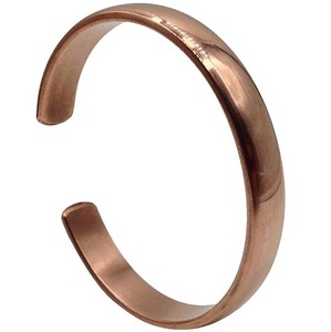 Modern Copper Open Cuff Bracelet Smooth Finish Adjustable Metal Jewelry Handmade Exquisite Design - Product Image 1