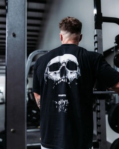 ผู้ผลิตเสื้อยืดออกกำลังกายแบบโอเวอร์ไซส์สำหรับผู้ชาย ผ้าฝ้ายผสมใยไผ่ ระบายอากาศได้ดี รับผลิตตามสั่ง - Product Image 1