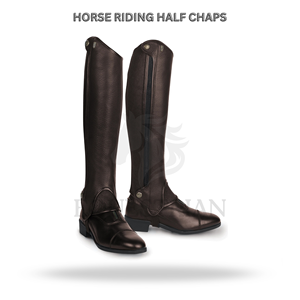 Horse Riding <b>Half</b> <b>Chaps</b> Customized Equestrian Leather <b>Chaps</b> for Training Riding and Competition Use - Product Image 2