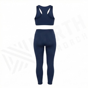 Conjunto Deportivo de Dos Piezas para Mujer, Cintura Alta, Sólido, Transpirable, Sujetador Deportivo y Leggings para Gimnasio, Yoga y Fitness - Product Image 2