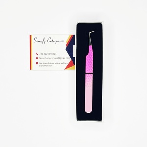 Pince à épiler professionnelle Somofy Enterprises avec logo personnalisé, en acier inoxydable de haute qualité, pointe lisse à 90 degrés, précision durable - Product Image 2