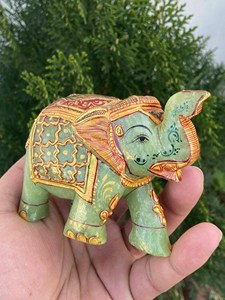 Hand Carved Hand Painted Aventurine <b>Elephant</b> Statue Indian Jade Lucky <b>Elephant</b> Crystal <b>Decor</b> OEM ODM Wholesale - Product Image 2
