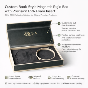 Boîte rigide magnétique de style livre personnalisée avec insert en EVA |   Emballage cadeau de luxe OEM pour le thé, les produits de bien-être et les coffrets d'entreprise - Product Image 2