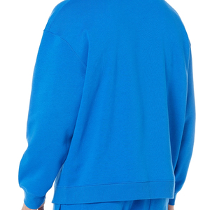 Pull en molleton 100 % coton pour homme, col rond, anti-boulochage, respirant, tricoté, coupe classique, couleur unie, décontracté, hiver - Product Image 5