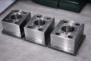 บล็อกตัวต่อกลึง CNC Lucan Techno ความแม่นยำตามสั่งพร้อมรูเกลียวขนาด80x80x40มม. และส่วนประกอบ PLC - Product Image 5