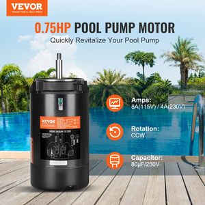 0.75 HP 56J telaio piscina pompa motore 80 μF/250V condensatore CCW rotazione 3450 RPM 1.5 fattore di servizio flangia motore di ricambio - Product Image 2