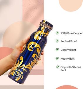 Botella de Agua de Cobre Puro Hecha a Mano para Bienestar Ayurvédico, a Prueba de Fugas, Ecológica, Reutilizable, para el Hogar, Viajes y Gimnasio - Product Image 3
