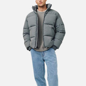 Veste d'hiver rembourrée en duvet de nylon personnalisée de haute qualité, unisexe, coupe courte, épaisse et chaude pour homme - Product Image 4