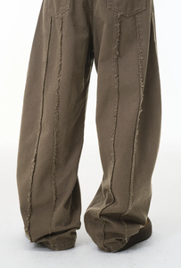 Vaqueros de mezclilla para hombre de cintura alta, corte holgado, pierna ancha, lavado claro, desgastados, estilo urbano, ecológicos, cortavientos, informales, al por mayor - Product Image 4