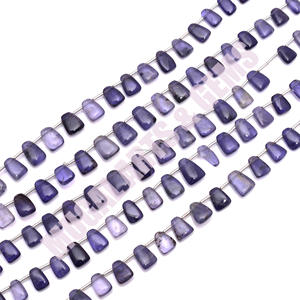 Iolite เครื่องประดับลูกปัดรูปทรงแฟนซีเรียบเนียนพลอย iolite ธรรมชาติขนาด8นิ้ว6x7.5ถึง8x11มม. ลูกปัดสำหรับทำเครื่องประดับ - Product Image 1