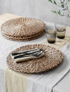 Meilleures ventes, prix bas, sets de table en jonc de mer de haute qualité, sets de table ronds tissés, sous-verres, sets de table en jacinthe d'eau pour table à manger - Product Image 6