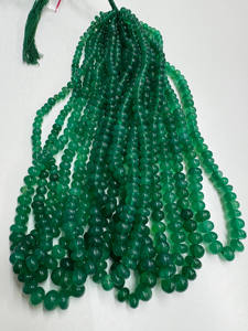 Pierre précieuse naturelle en onyx vert, perles rondes de 6 à 10 mm, prix de gros, fabrication de bijoux, Gigli Rigli Gems Rajasthan - Product Image 3