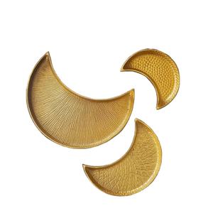 Vajilla Vintage Decoración del hogar Bandeja Hecha a mano Metal Forma De Luna Bandeja Platos de exhibición de ayuno Bandeja de Ramadán - Product Image 1