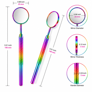 Handheld Round Metal <b>Mirror</b> With Textured Grip In Multiple Colors For <b>Makeup</b> Use - Product Image 5