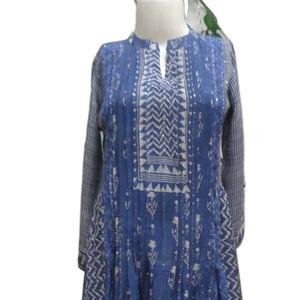 Vibrant Heritage Indian Cotton <b>Viscose</b> Maxi <b>Dress</b> Long Heavy Featuring Rich Ethnic Patterns Embracing Women's Love Indian - Product Image 1