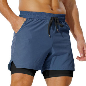 Shorts de sport durables 2-en-1 pour hommes, séchage rapide, respirants, anti-plis, couleurs vives personnalisables, petit prix - Product Image 3