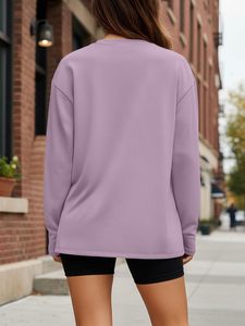 Camiseta de Manga Larga para Mujer, Estilo Casual, Corte Ajustado, Suave y Elástica, Cuello Redondo, con Logotipo Personalizado, Top Básico para Uso Diario - Product Image 4