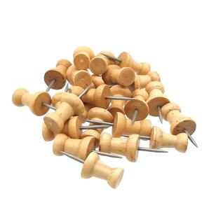 <b>Wooden</b> Push Pins, Natural Wood Push Pins Round <b>Head</b> Thumb Tacks for Cork <b>Board</b> Bulletin <b>Board</b> Map Wall Calendar Photo - Product Image 6