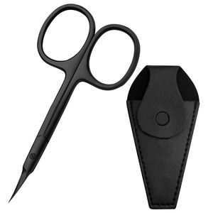 Tijeras para Cutículas en Color Negro Sólido con Estuche de Cuero, Duraderas, Ligeras, Personalizadas, del Mejor Proveedor, Hechas en Pakistán - Product Image 1