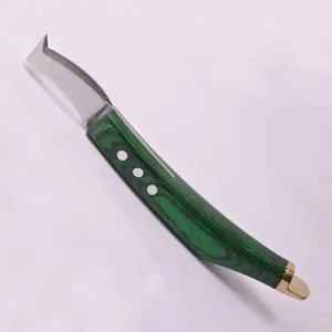 Couteau à sabots en acier Damas de qualité supérieure IRON, outil de fermeur pour le taillage des sabots, lame artisanale, outils vétérinaires, marque privée OEM - Product Image 1