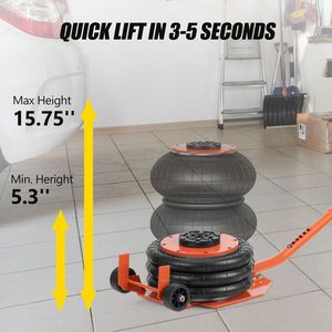 Gato neumático de triple bolsa de 3 toneladas/6600 lb, elevación rápida de 15.75 pulgadas, 3 5S para coches - Product Image 6